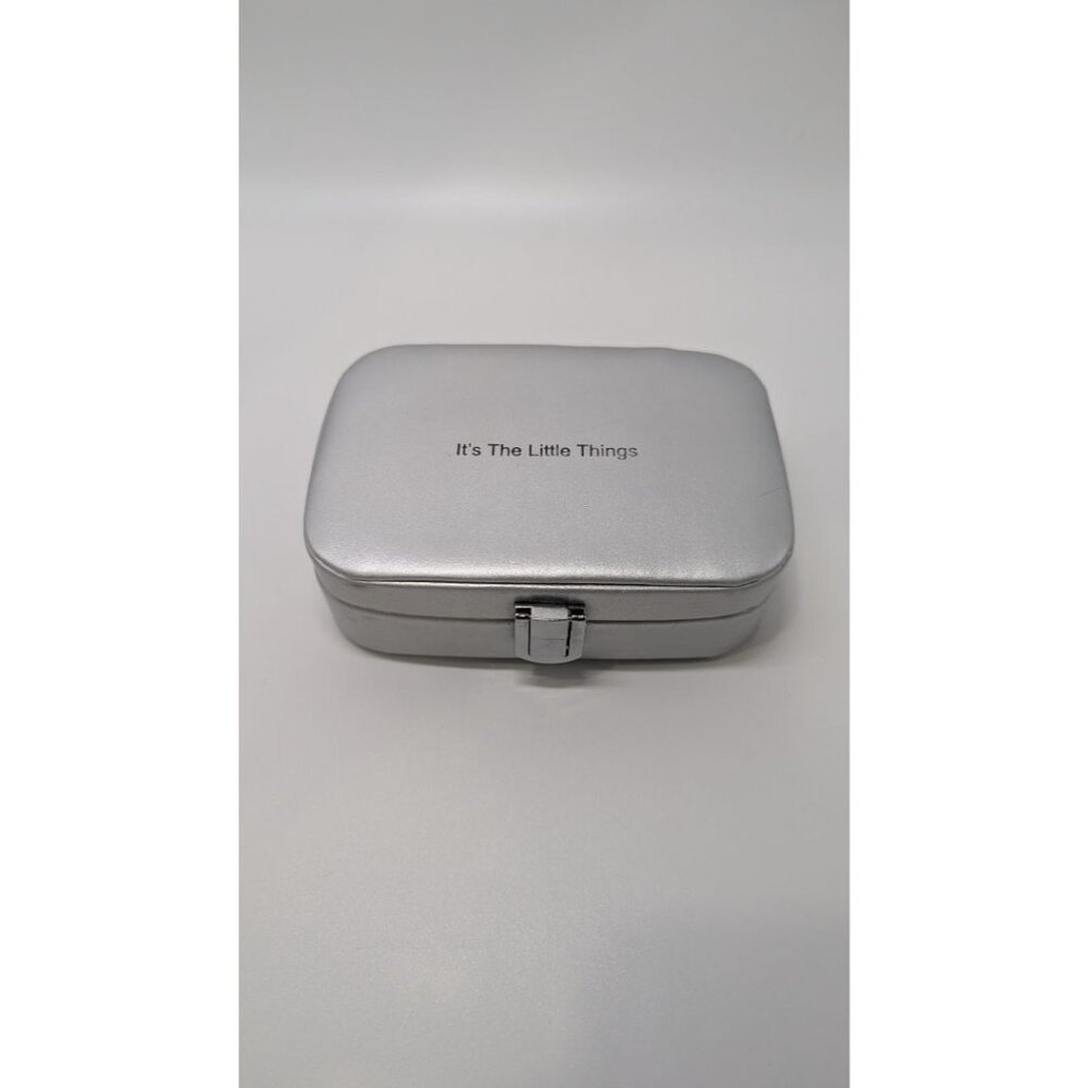 "It's the Little Things" Silver Small Jewelry Travel Case